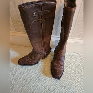 Ariat Wild Flower Womens Size 6.5 Tall Western Boots Brown Leather Cowgirl